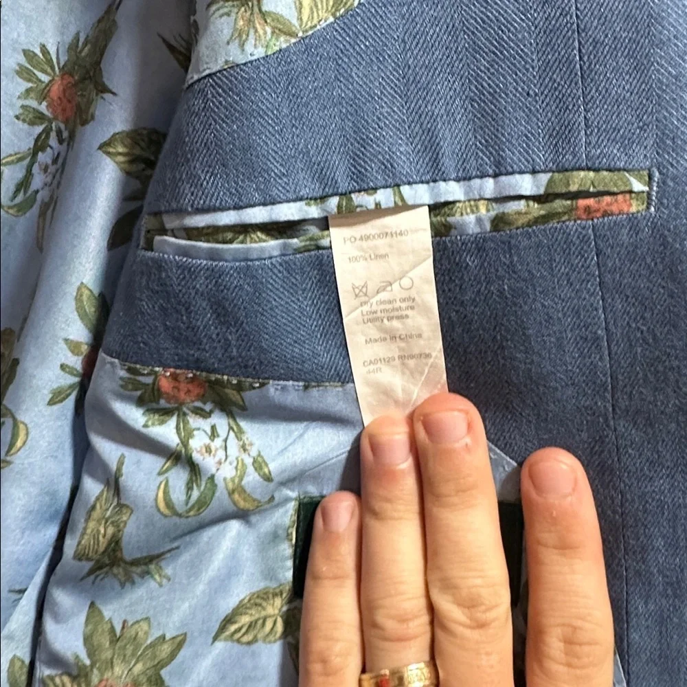 Lauren Ralph Lauren Ultraflex Sport Coat Blue Mens 44R - Picture 6 of 6